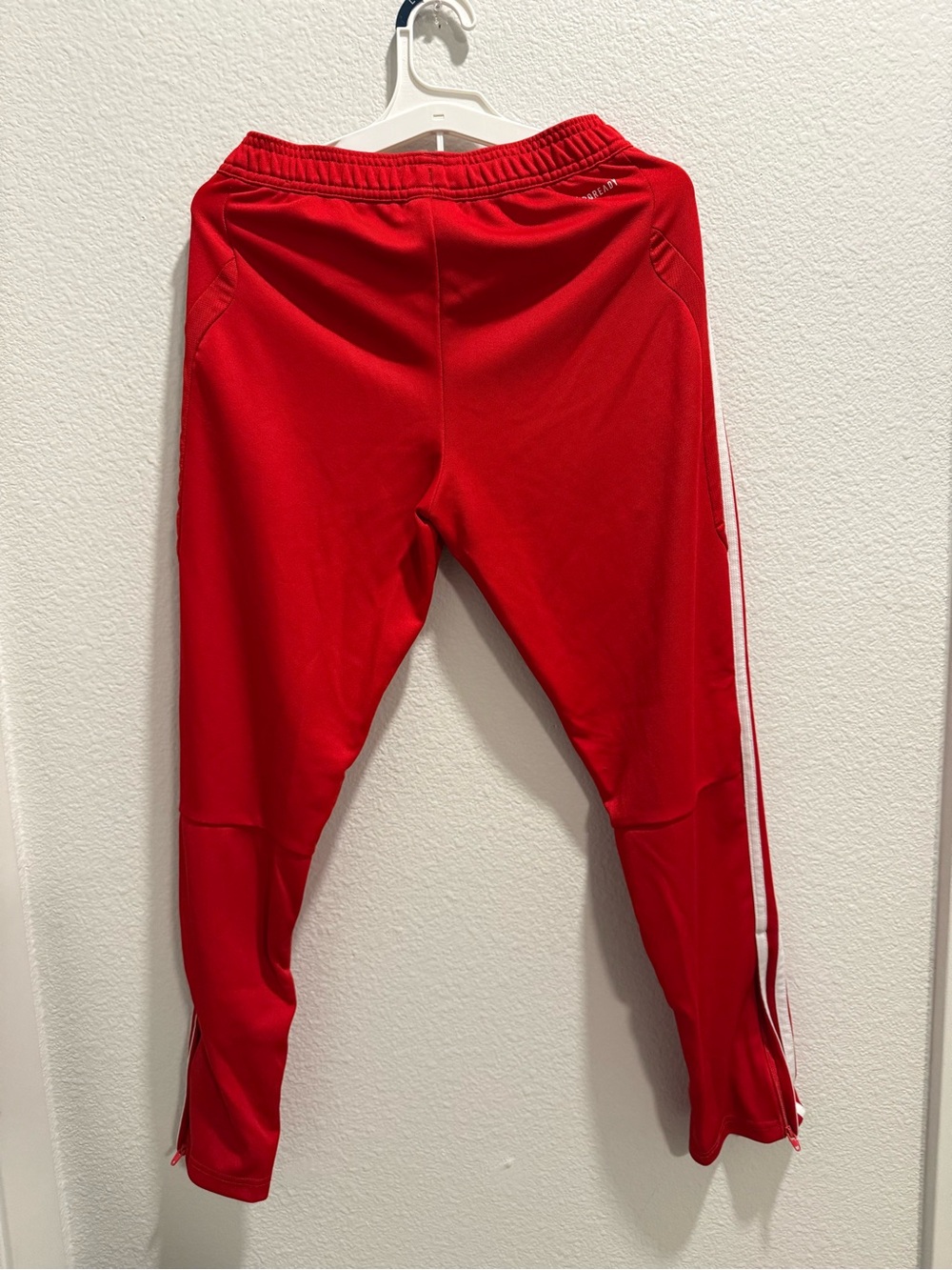 adidas Red Kids Jogger Sweatpants with White Stripes - Picture 7 of 7